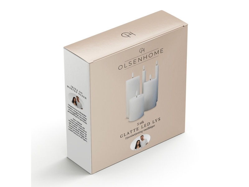 OlsenHome - LED Lyspakke Glat Hvid - 5 Stk