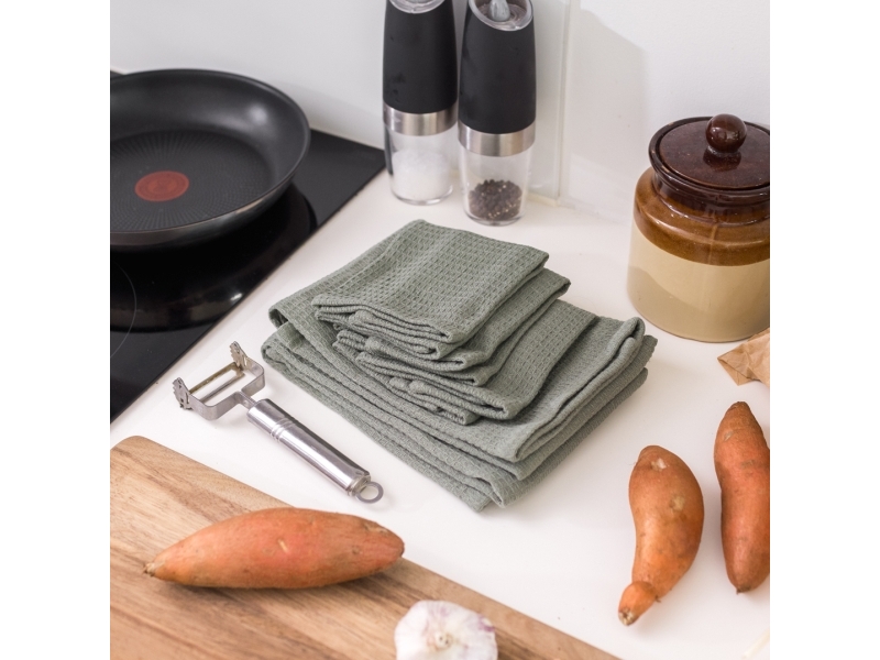 OlsenHome - Våfflade kökshanddukar 50x65cm - 2-pack Andegrön | Baby & barn - Textil och kläder - Kökstextilier | GameStuff