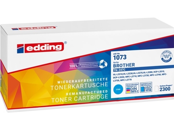 Tonerkassette Kompatibel Edding Edd-1073 Erstatter Brother Tn-247C Cyan 2300 Sider