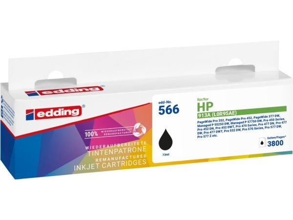 Tintenpatronen Kompatibel Edding Edd-566 Ersetzt Hp 913A (L0r95ae) Schwarz