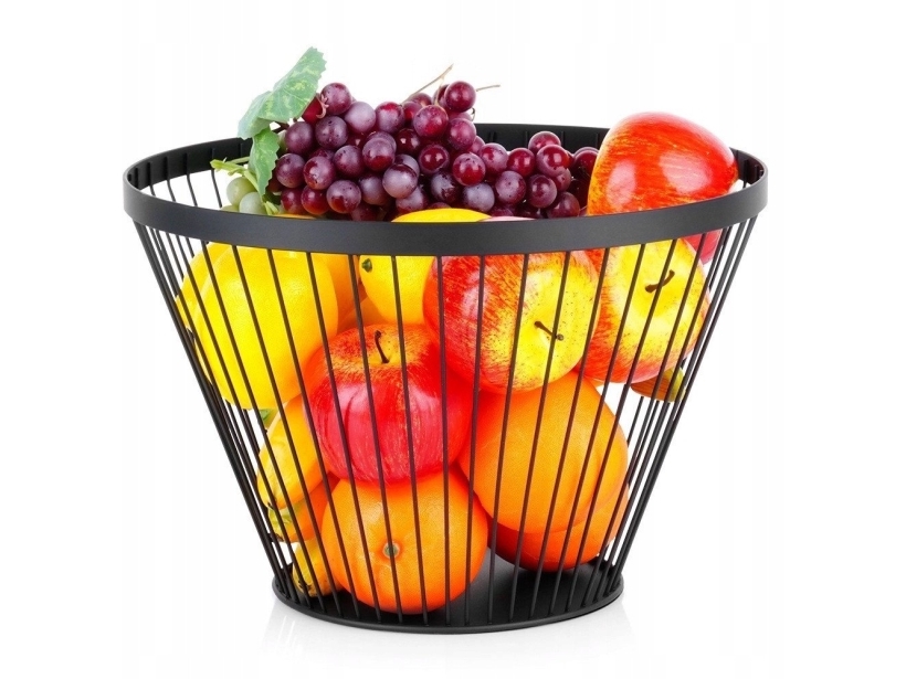 NAVA frukt-/grönsakskorg i metall svart rund loftskorg 30 cm | Huset - Inredning - Trådkorgar | GameStuff
