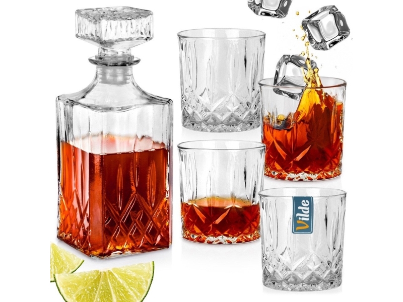 Stiklinis Grafinas Su Keturiomis Stiklinėmis Vilde 900 Ml + 4X300 Ml