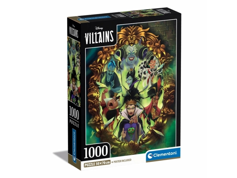 Disney Puslespil - Villains - 1000 Brikker - Clementoni