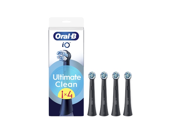 Oral-B Replaceable Toothbrush Heads | Io Ultimateclean | Heads | For Adults | Number Of Brush Heads Included 4 | Black