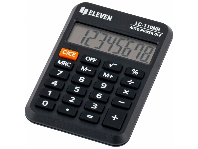 Eleven Eleven Calculator Lc110nr, Schwarz, Tasche, 8 Plätze