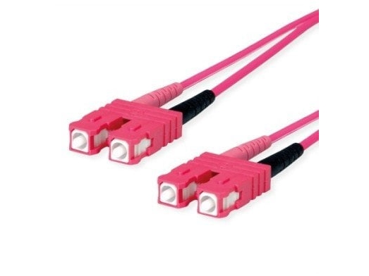 Telegrtner Lwl-Duplex-Patchkabel 2X G50/125 Om4, 1X Sc Duplex - 1X Sc Duplex, Violett, 1 M