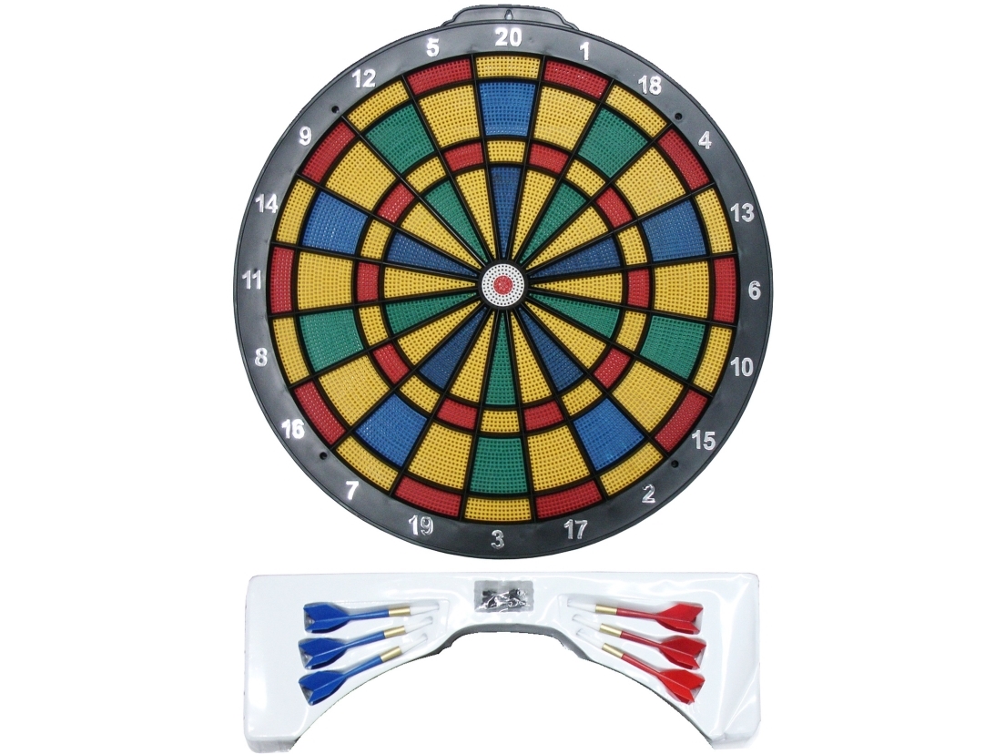XQ Max soft-perforeret dartpile + skive sæt KUBISPORT 36 cm