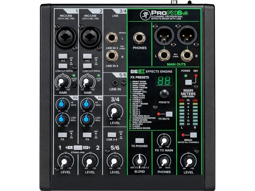 Mackie ProFX6v3 - 6- kanals mixer with FX and USB
