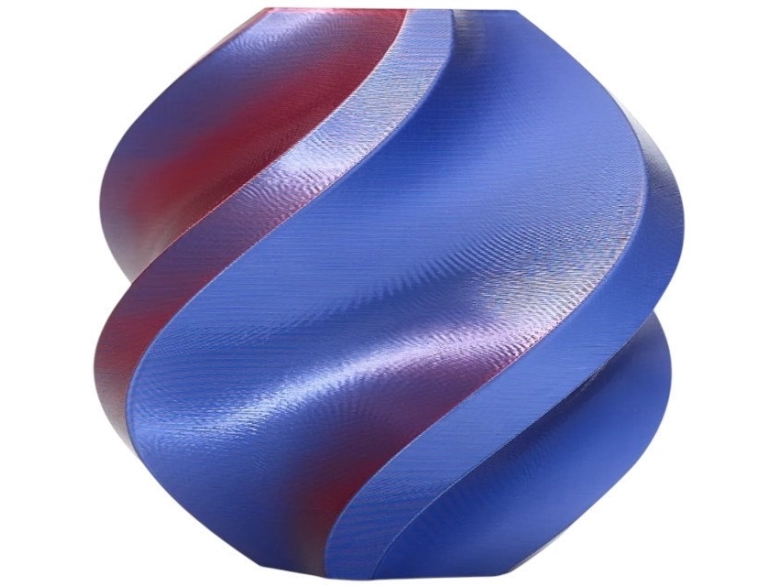 Bambu Lab PLA Silk Dual Color plastikas 1.75mm 1kg – komplekte su daugkartinio naudojimo rite – Midnight Blaze