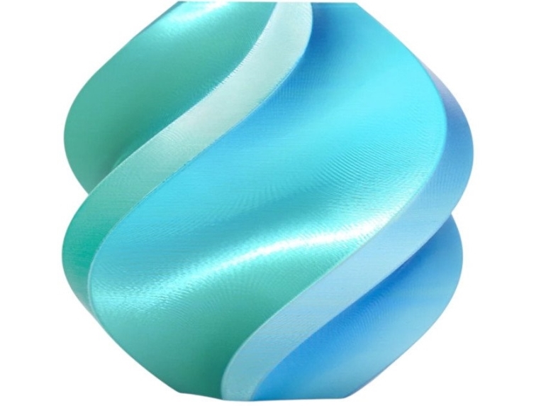 Bambu Lab Pla Silk Dual Color Plastikas 1.75Mm 1Kg - Komplekte Su Daugkartinio Naudojimo Ritė - Mėlyna Hawaii