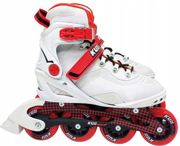 Nijdam Rollschuhe Damen/Herren Weiß Gummi Mit Bremse Kubisport Gr. 42