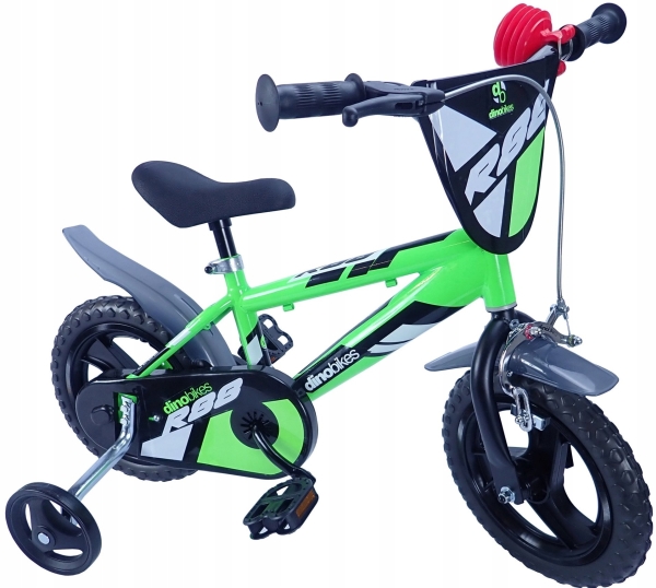 Børnecykel til drenge med sidehjul DINO 12