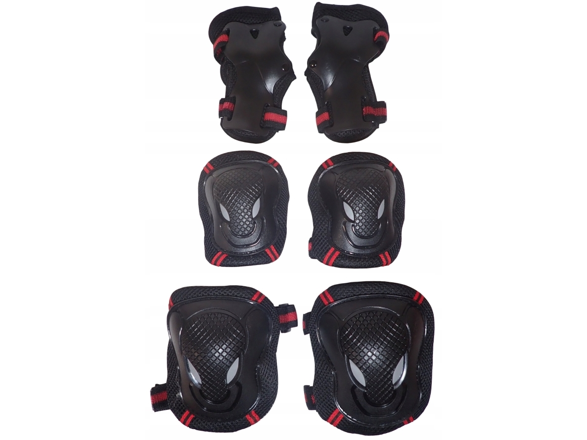 Set skydd till rullbräda/skatehjul 3-i-1 svarta KUBISPORT storlek L | Cykling - Kläder - Skydd | GameStuff