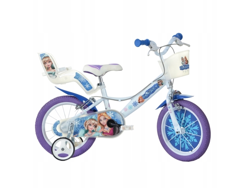 Børnecykel til piger med sidehjul DINO 16