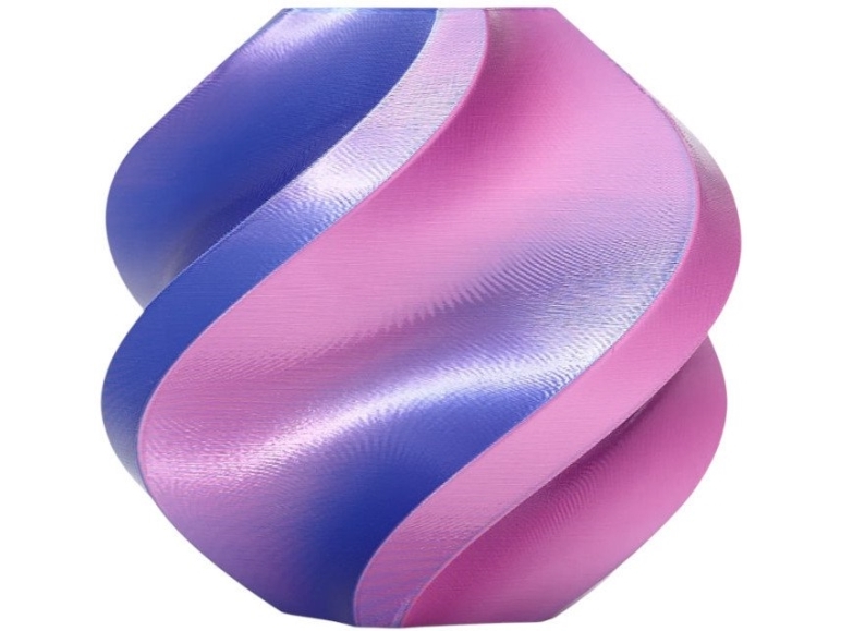Bambu Lab Pla Silk Dual Color Plastikas 1.75Mm 1Kg - Komplekte Su Daugkartinio Naudojimo Ritė - Neon City