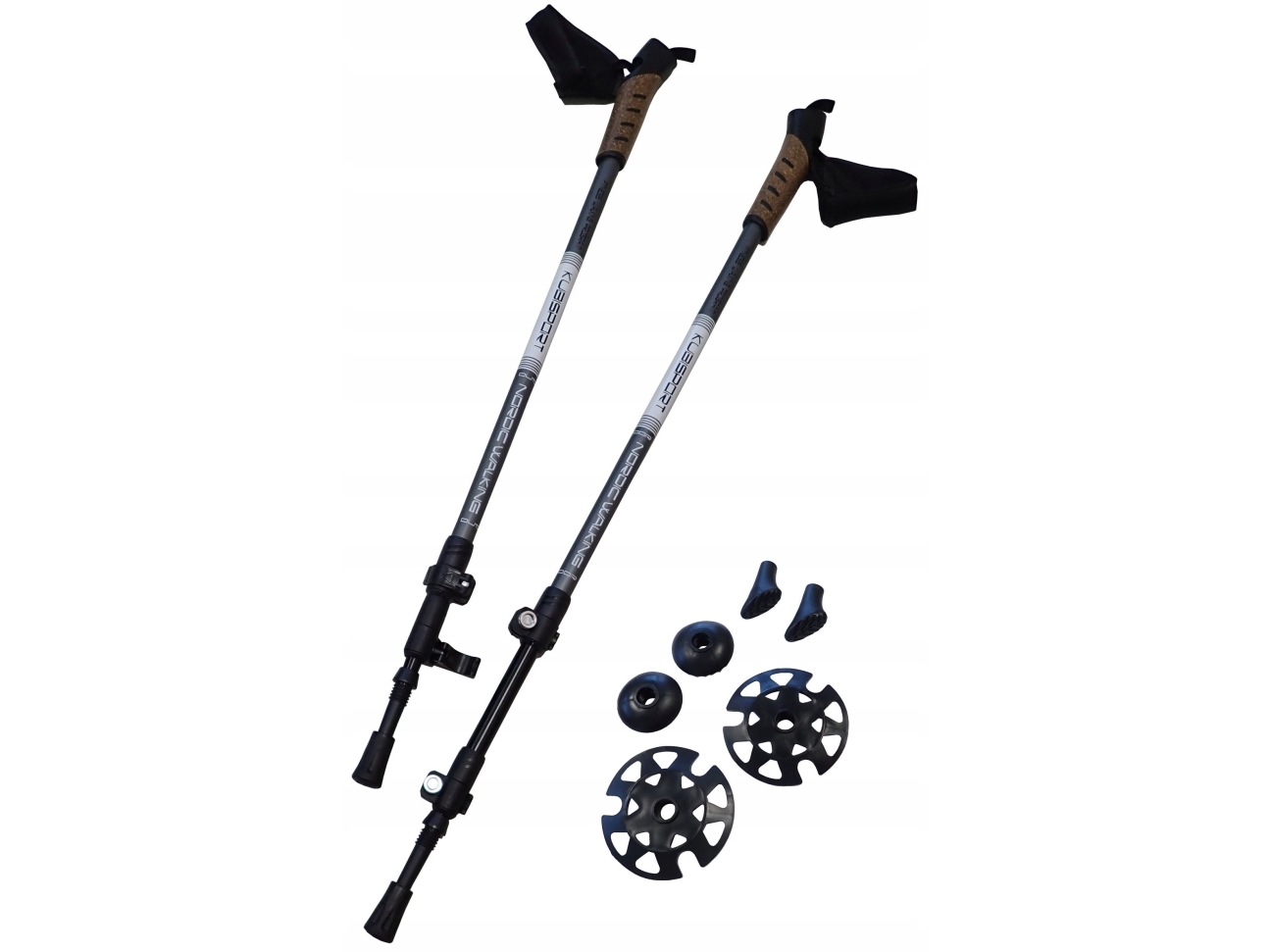 KUBISPORT Justerbare, sammenklappelige vandrestave med quick release 145-72 cm