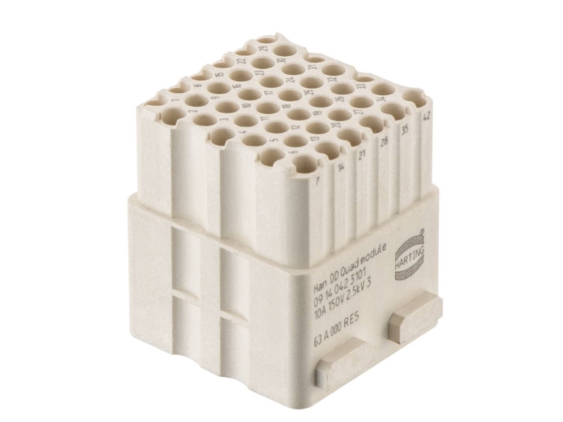 Harting 09 14 042 3101 Dobbeltmodul 42 Crimp 1 stk Dobbeltmodul 42 Crimp 1 stk