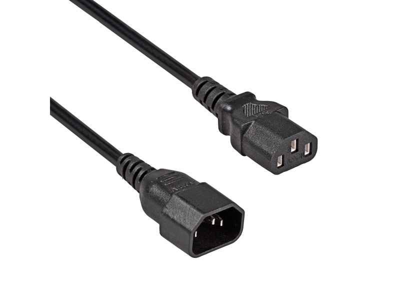 Akyga Power Connection -kaapeli [1x IEC-pistoke C14 - 1x IEC-liitäntä C13] 3 m Musta