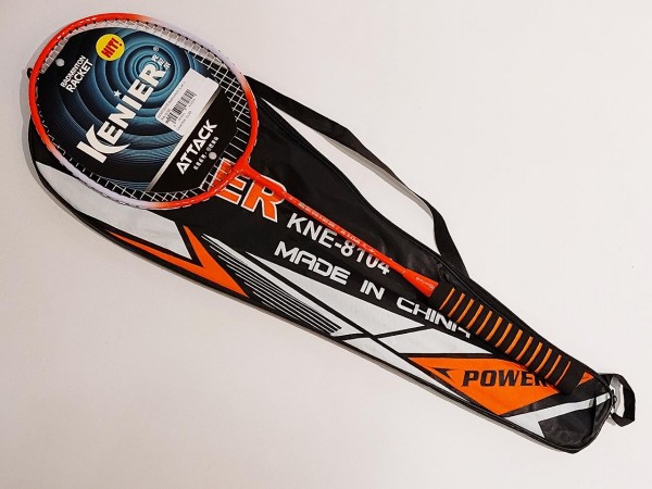 Madej badminton-sæt med fjerbolde og etui