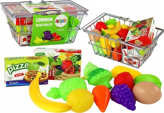 LeanToys ostoskori Vihannekset Hedelmät Ruokakauppa metallia