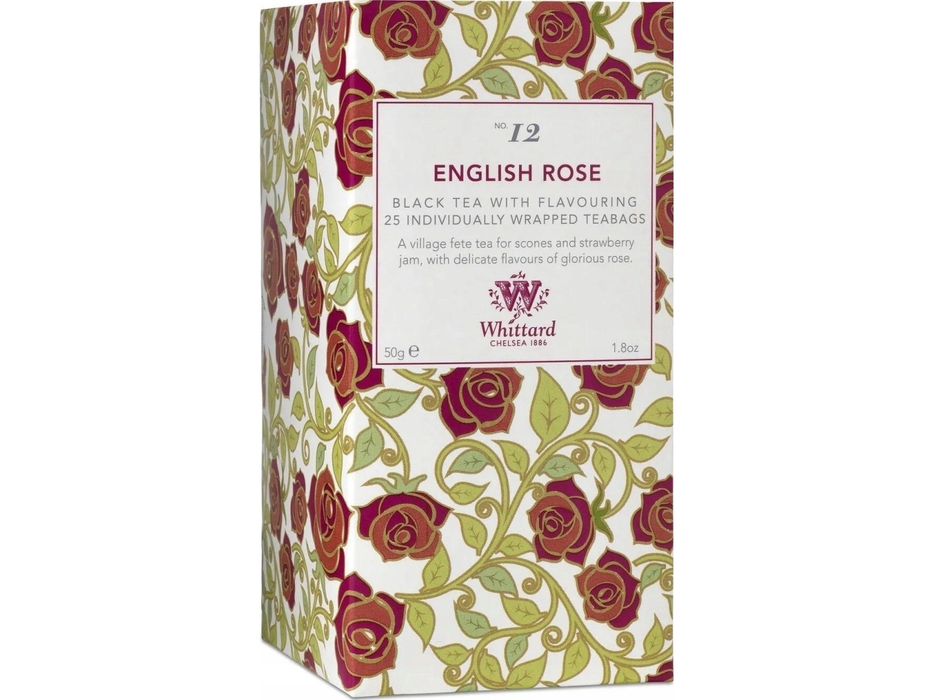 Alternativ bild 0 för Svart te Whittard of Chelsea English Rose, 25 st.