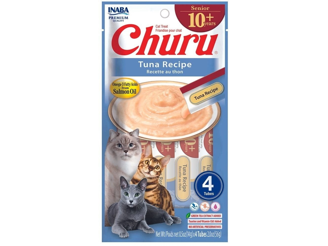 INABA CAT CHURU SENIOR TUNA 4x14g (56g) | Sällskapsdjur - Katt - Kattgodis | GameStuff