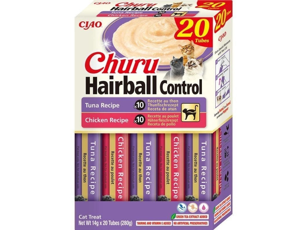 INABA CAT CHURU HAIRBALL VARIETY przysmak dla kota 20x14g (280g)