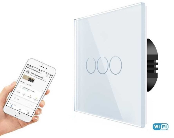 Jousi Tripolis kosketuskytkin, kaukosäädin (WIFI), valkoinen