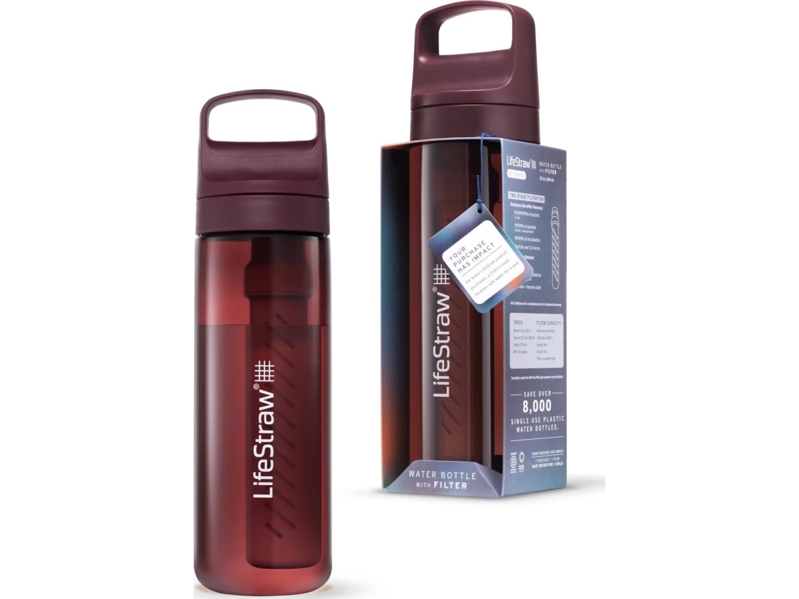 LifeStraw LifeStraw Go 2.0 Red 0,65L Merlot Me Away Filterflaska | Köksutrustning - Vattenfiltrering - Vattenfiltreringskanna | GameStuff