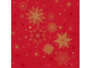Servietten 33 X 33 Cm 3-Lag Stargazing Red, 50 Stk