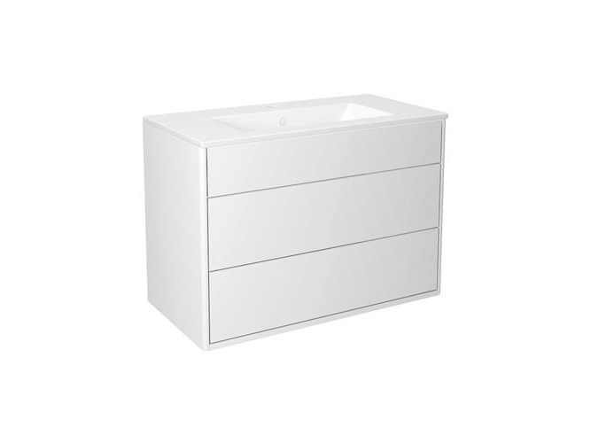 Graafinen kalustesarja 80 cm, 2 laatikkoa valkoinen, pesuallas 1 hanareikä