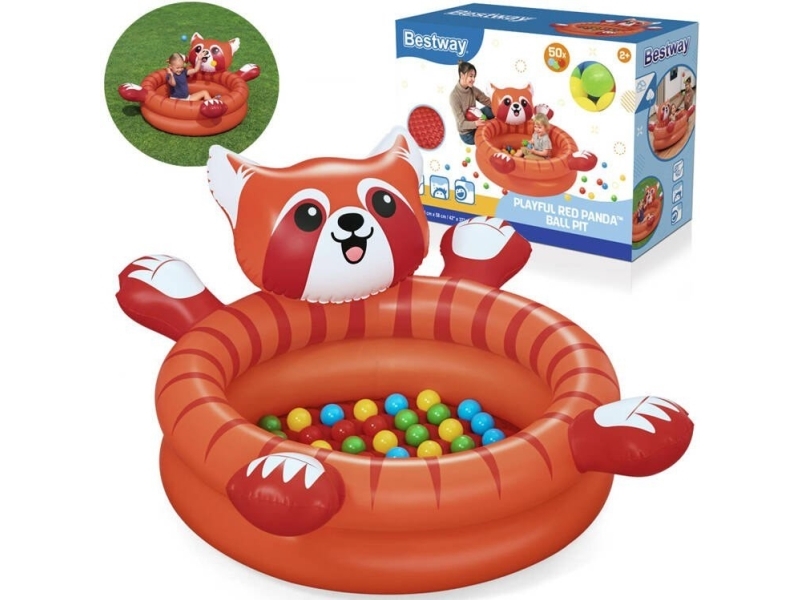 Röd PANDA torr pool med bollar 107x 94cm Bestway+50 bollar 52702 | Trädgården - Terrass - Trädgårdsmöbler | GameStuff