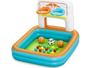 Bestway 52728 Multifunktionaler Aufblasbarer Pool Mit Bällen Basketball Und Fußball 1.20M X 1