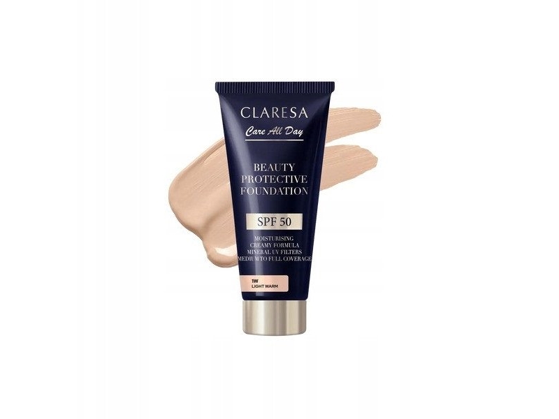 Claresa_Beauty Protective Foundation Nawilżający Podkład Z Filtrem Spf50 1W Light Warm 30Ml