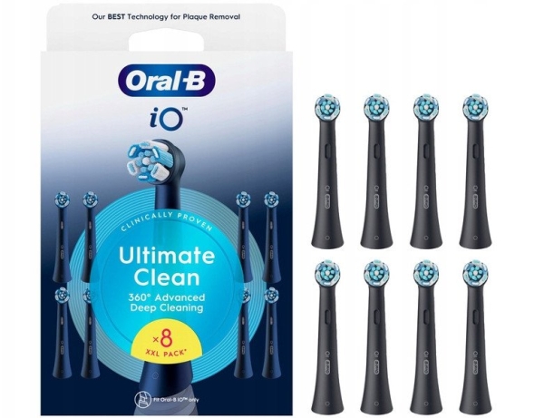 Oral-B utbytbara tandborsthuvuden iO UltimateClean huvuden för vuxna antal borsthuvuden: 8 svart | Hälsa - Tandvård - Tandborsthuvuden | GameStuff