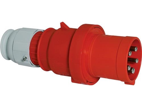 Bals Cee Stikprop 63A 400V Klokken H6 5 Polet Rød, Ip44, Skrueløs Quick Connect, Polyamid
