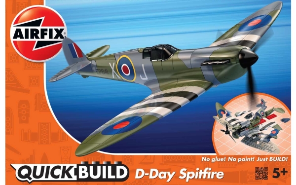 Airfix J6045, Luftfarkostmodell med fast vinge, Monteringssats, D-Day Spitfire, Alla, 34 styck, 5 År | Hobby - Modellbygge - Plast Byggmodeller - Starter set | GameStuff