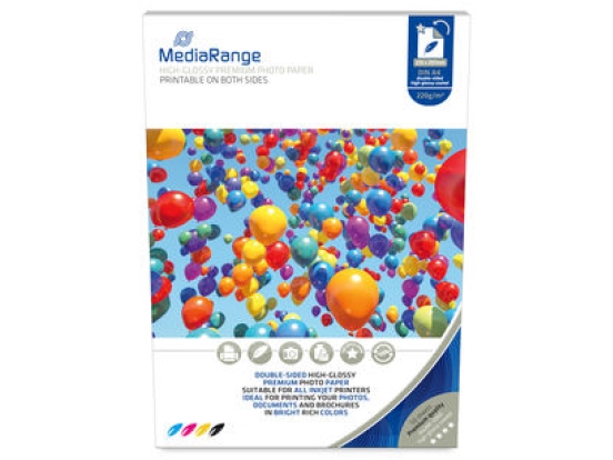 Mediarange Mrink118, Hochglanz, 220 G/M², Inkjet, A4, 21X29,7 Cm, Weiß