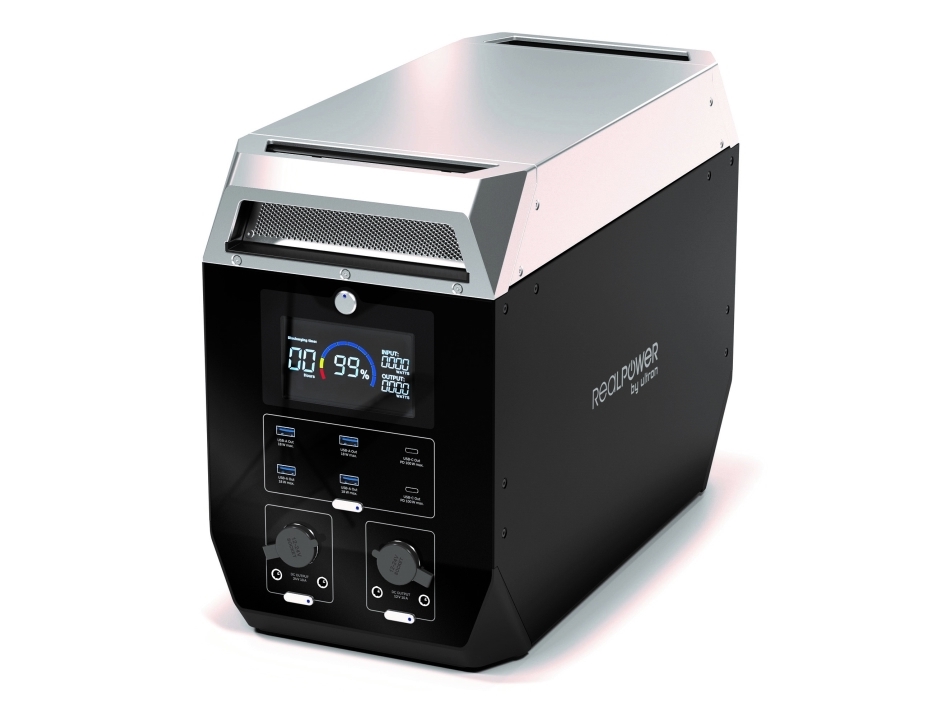 RealPower PS-2000C, Lithium jern fosfat (LiFePO4), 620000 mAh, Vekselstrøm, Cigartænder, Solar, 1984 Wh, 2000 W, 1000 W