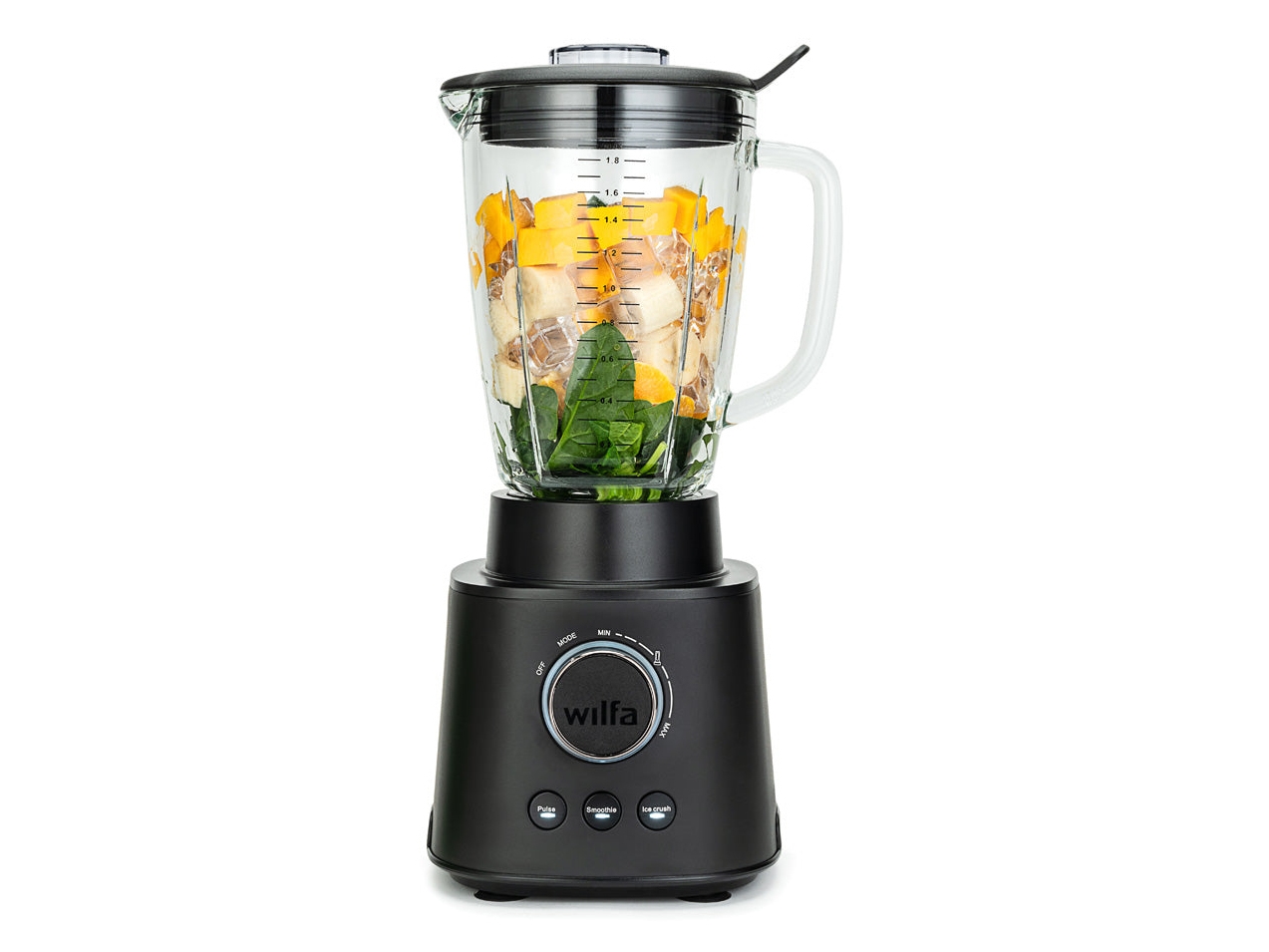 Wilfa 609906, Bærbar Blender, 1,8 L, Impulsfunktion, Knusning Af Is, 1800 W, Sort
