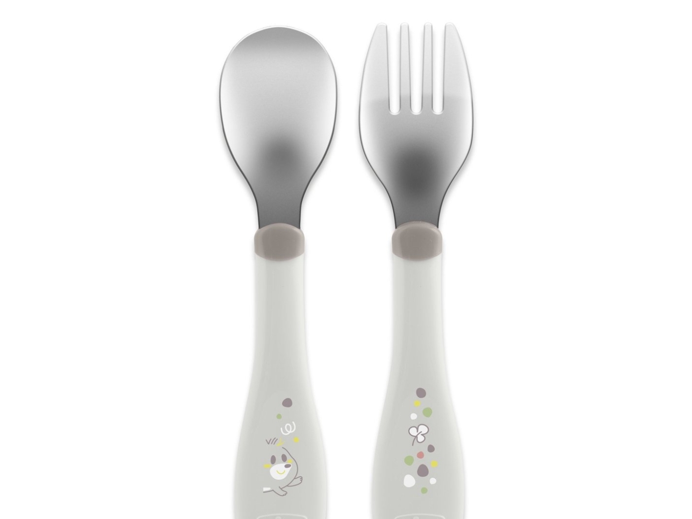 Chicco 00016102350000, Bestickset för barn, Grå, Rostfritt stål, Pojke/flicka, 1,5 År, 218 mm | Baby & barn - Middagsdags - Barnbestick | GameStuff