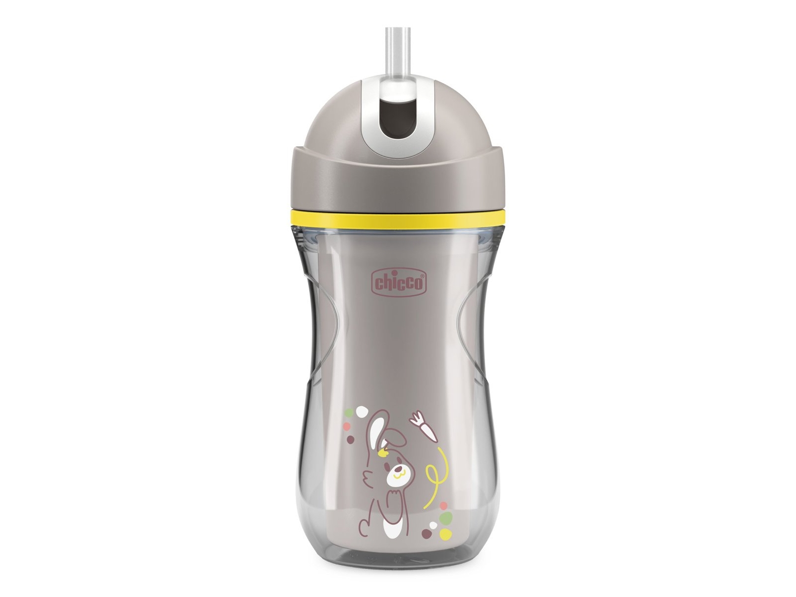 Chicco 00006991350000, Single, 0.266 L, Grey, Plastic, Silicone, Cup, Universal