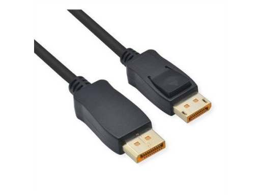 Roline Displayport-Kabel, V2.1, 10K@60Hz, 54Gbit/S, Uhbr13.5, Dp-Dp, M/M, Schwarz, 1,5 M