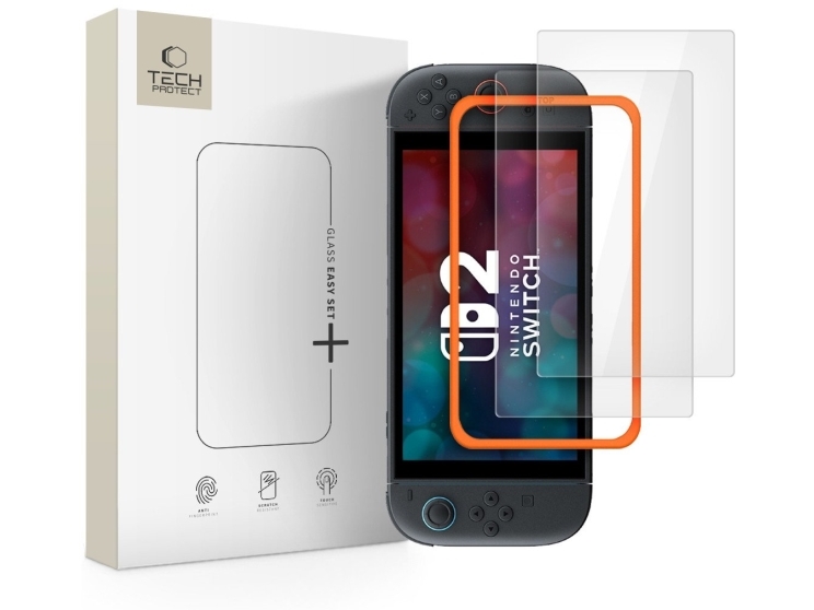 SZKŁO HARTOWANE TECH-PROTECT EASY SET+ 2-PACK NINTENDO SWITCH 2 CLEAR