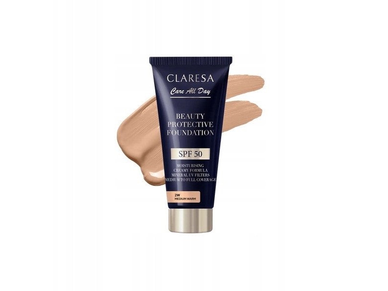 Claresa_Beauty Protective Foundation Nawilżający Podkład Z Filtrem Spf50 2W Medium Warm 30Ml