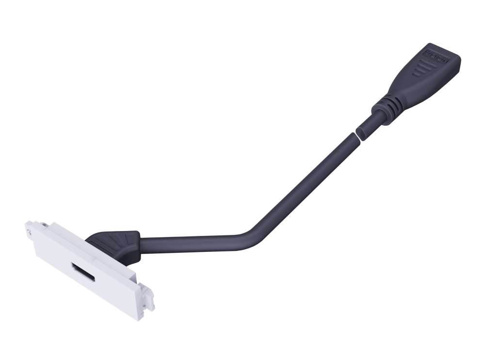 Vision Techconnect 3 Active Booster Module - Modulær Facilitet Pladesæt Med Snap-Ins Og Kabler - Hdmi - Hvid