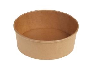 Salatschüssel Eco-Line Naturesse Rund 1200Ml Ø185xh66mm Pap/Pla Braun, 6Er Pack X 50 Stück/Krt