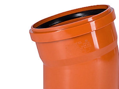 PVC bøjning 15 gr. 200mm - med kort indstiksmf. Ostendorf