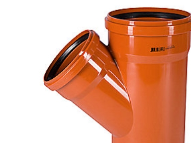 Magnaplast T-stykke 45° til udendørs kloak KGFA 200/160 mm (20380) billede