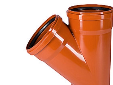 PVC-grenrør 45 gr. 200x200mm - med kort indstiksmf. Ostendorf